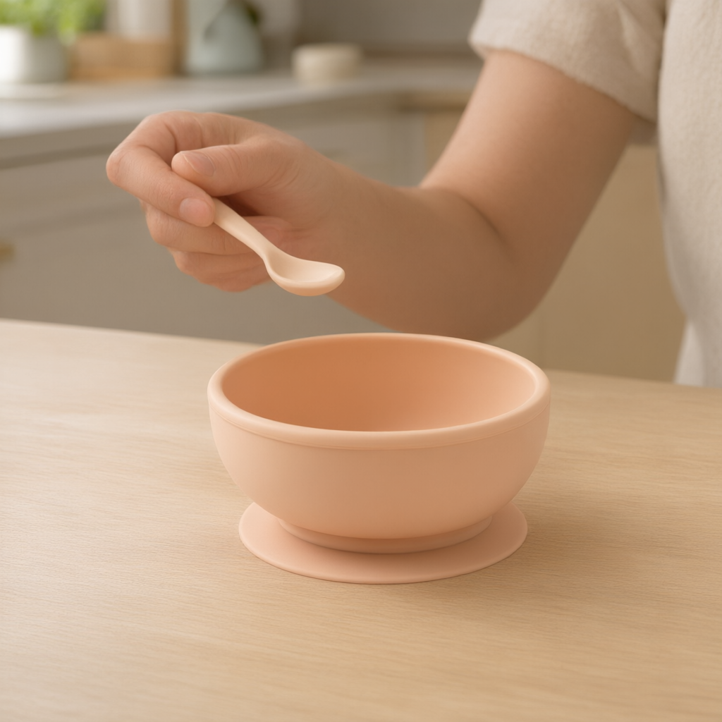 Suction Feeding Bowl — in use