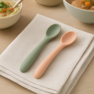 Baby Feeding Spoon Set — in use