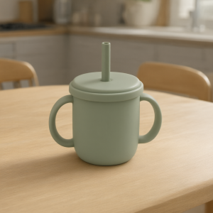 Two-Handle Straw Cup — in use