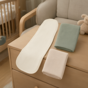 Burp Cloth Trio — in use