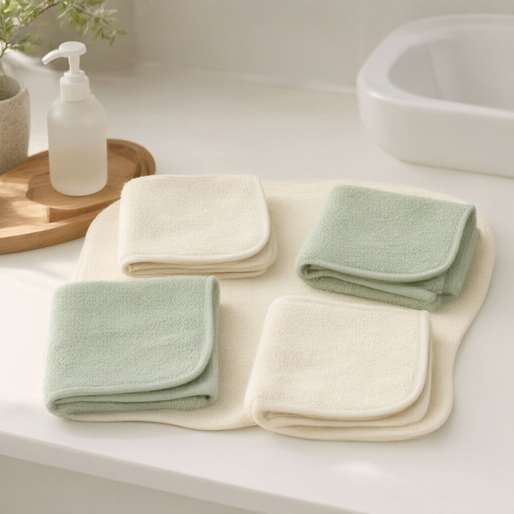 Baby Washcloth Set — in use