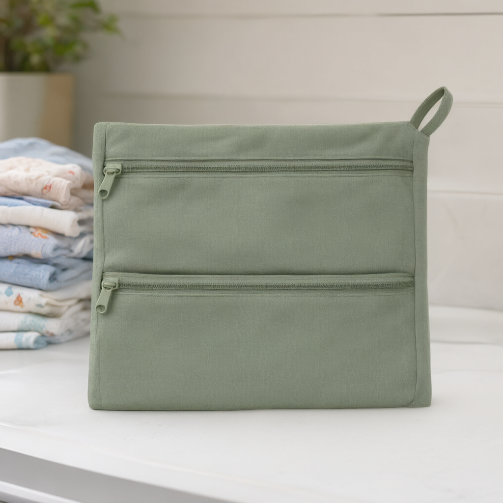 Dual-Zip Organizer Bag — in use