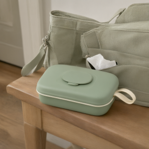 Travel Wipes Case — in use