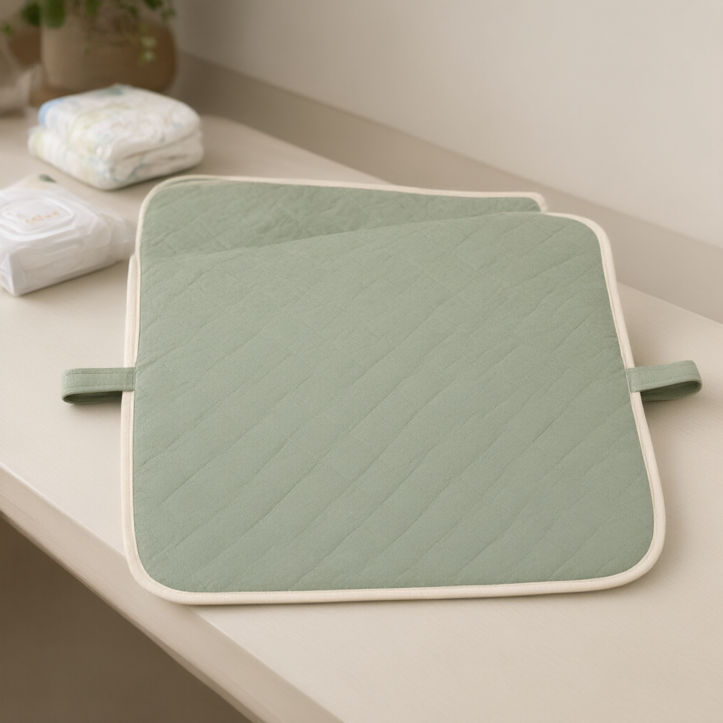 Quilted Changing Mats — in use